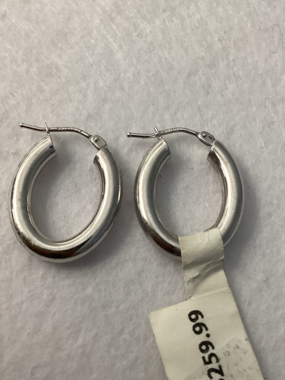 Bloomingdale's Shiny Silver Chunky Hoop Earrings